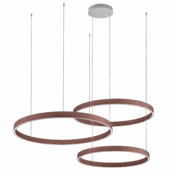 Lampadario 3 anelli 80-100-120 cm moderno oro rosato led 300w cct 3000k 4000k
