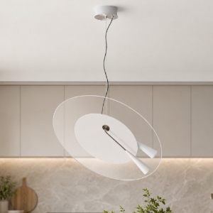 Lampadario da cucina nichel led 26w 3000k dimmerabile basculo stilnovo