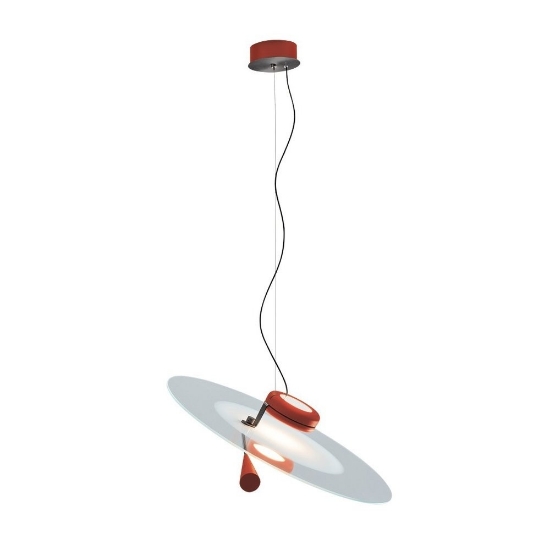 Bascula stilnovo lampadario design rosso led 26w 2700k dimmerabile