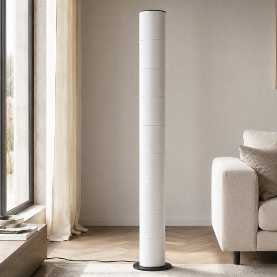 Stilnovo colonna lampada da terra design bianca led dimmerabile 3000k per soggiorno
