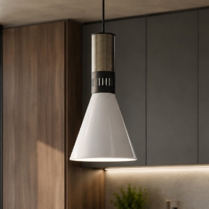 Cono stilnovo lampada a sospensione moderna nichel dimmerabile per isola cucina