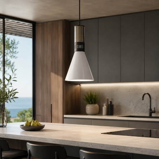 Cono stilnovo lampada a sospensione moderna nichel dimmerabile per isola cucina