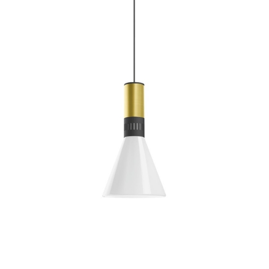 Lampada a sospensione design oro cono stilnovo per isola o penisola