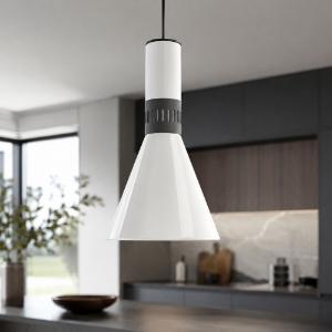 Stilnovo cono lampada a sospensione moderna bianca da cucina