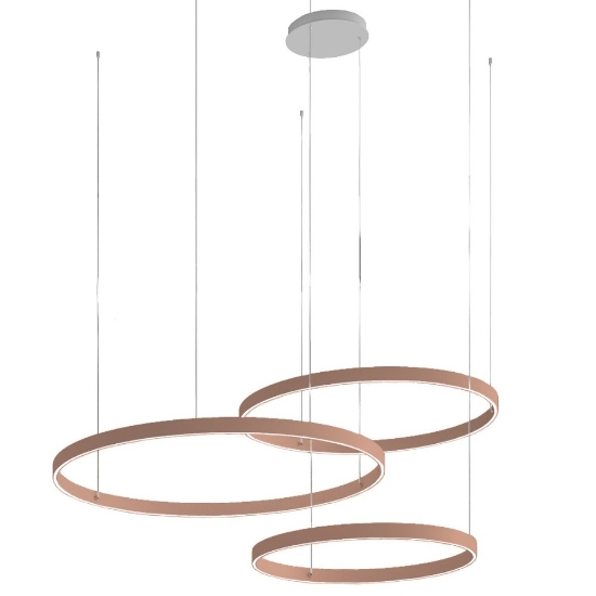 Lampadari a sospensione 3 anelli 60-80-100 cm moderno pesca led 260w cct 3000k 4000k