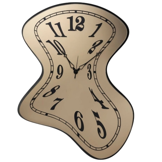 Orologio moderno a parete design ondulato bronzo