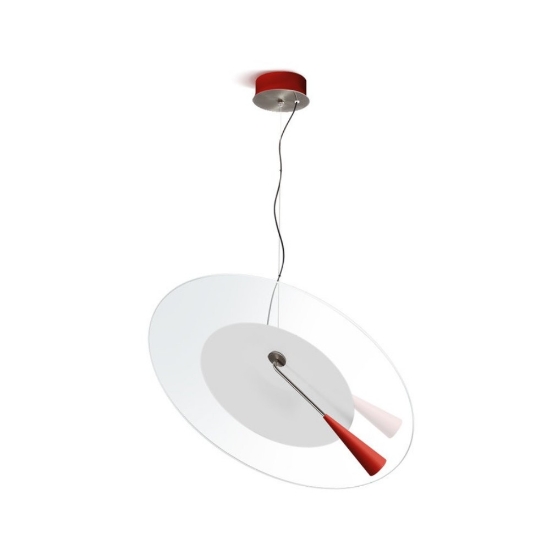 Bascula stilnovo lampada a sospensione design nero vetro led 26w 3000k dimmerabile