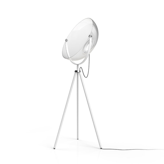 Lampada da terra design bianca led 37w 3000k dimmerabile stilnovo demì moon