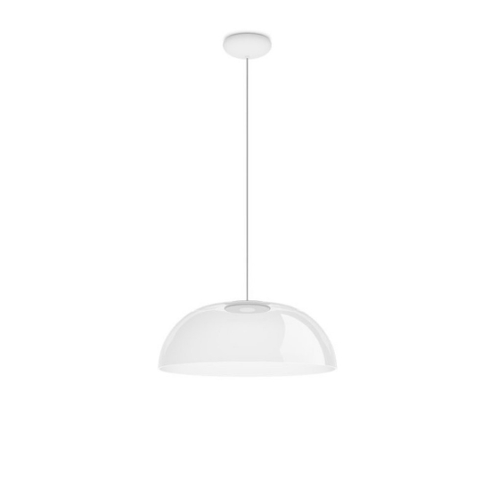 Demi stilnovo lampadario moderno bianco led 18w 3000k dimmerabile per soggiorno