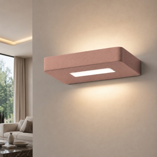 Applique moderna oro rosato 18 cm led biemissione 20w cct 3000k 4000k
