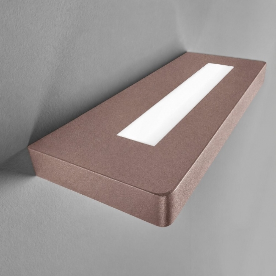 Applique moderna oro rosato 18 cm led biemissione 20w cct 3000k 4000k