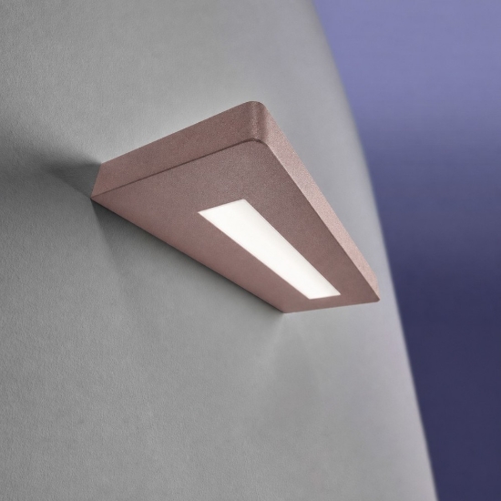Applique moderna oro rosato 18 cm led biemissione 20w cct 3000k 4000k