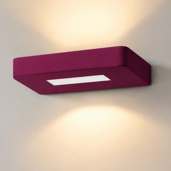 Applique moderna magenta biemissione led 20w cct 3000k 4000k per interni