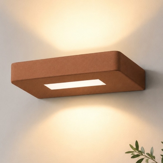Applique moderna 18 cm biemissione rame opaco led 20w cct 3000k 4000k