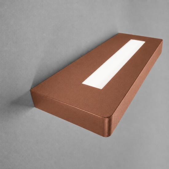 Applique moderna 18 cm biemissione rame opaco led 20w cct 3000k 4000k