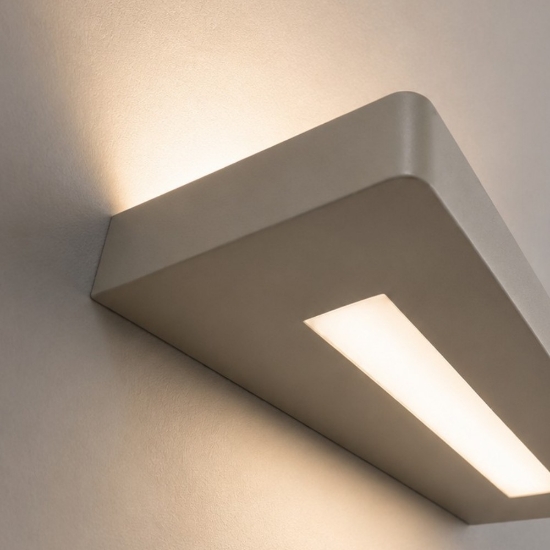 Applique moderna tortora per interno biemissione led 20w cct 3000k 4000k