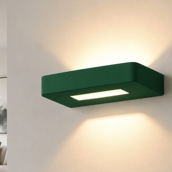 Applique led 20w cct 3000k 4000k 18 cm moderna da parete verde bosco per interno
