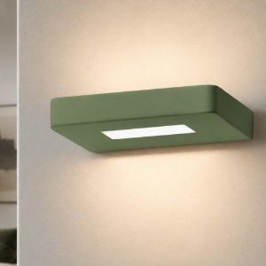 Applique moderna led 20w cct 3000k 4000k 2200lm verde salvia biemissione