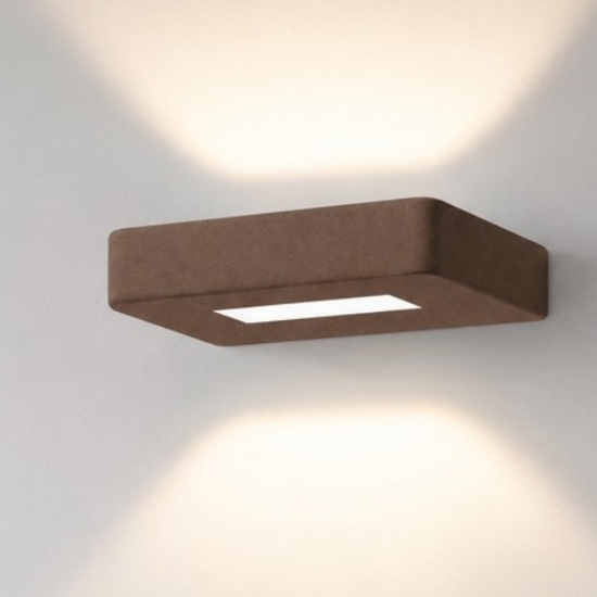Applique moderna led 20w cct 3000k 4000k ruggine biemissione per interno