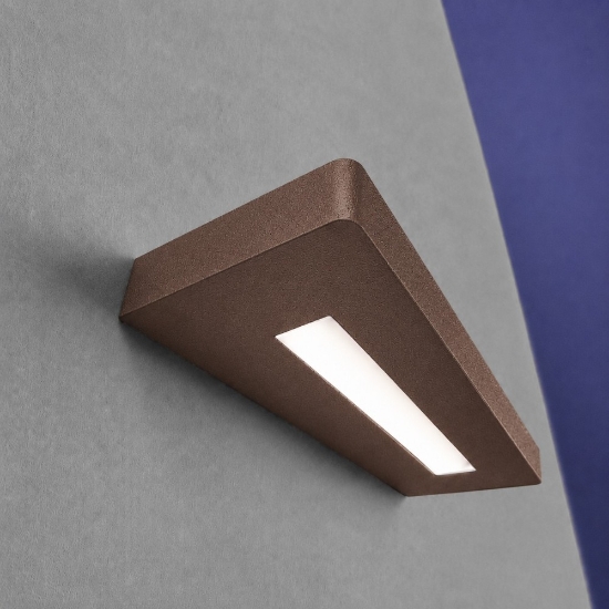 Applique moderna led 20w cct 3000k 4000k ruggine biemissione per interno
