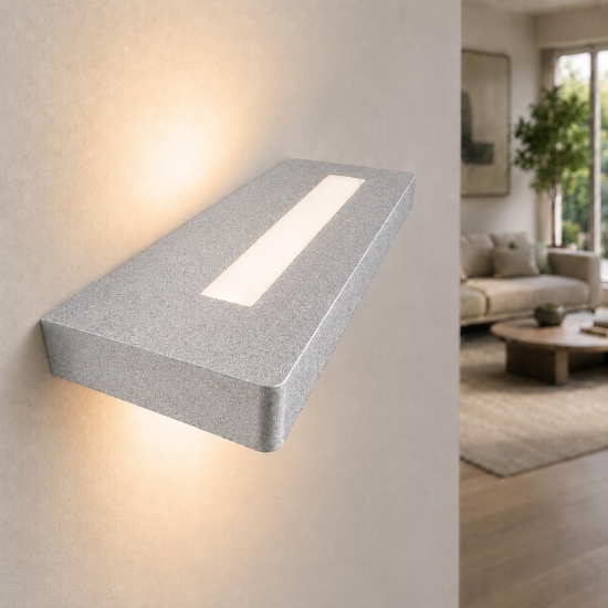 Applique led 20w cct 3000k 4000k moderna grigio perla biemissione