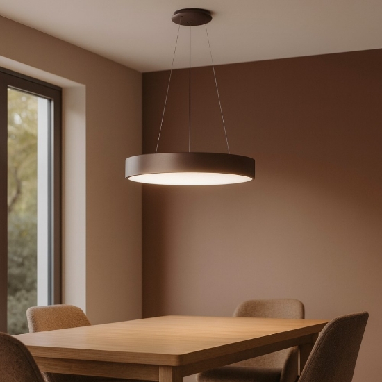 Affralux band diodi lampadario cerchio 60cm marrone caffe led 35w 3200k
