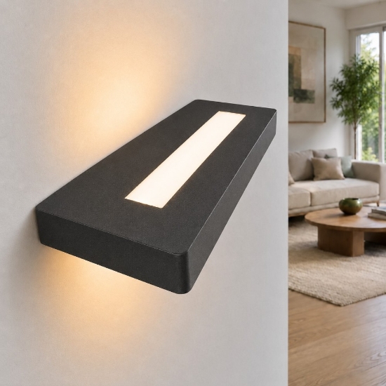 Applique led 20w cct 3000k 4000k 18 cm moderna antracite