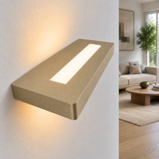 Applique led 20w cct 3000k 4000k moderna oro opaco biemissione per interni
