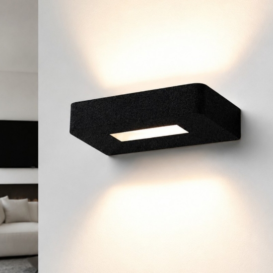Applique moderna 18 cm nera led 20w cct 3000k 4000k biemissione