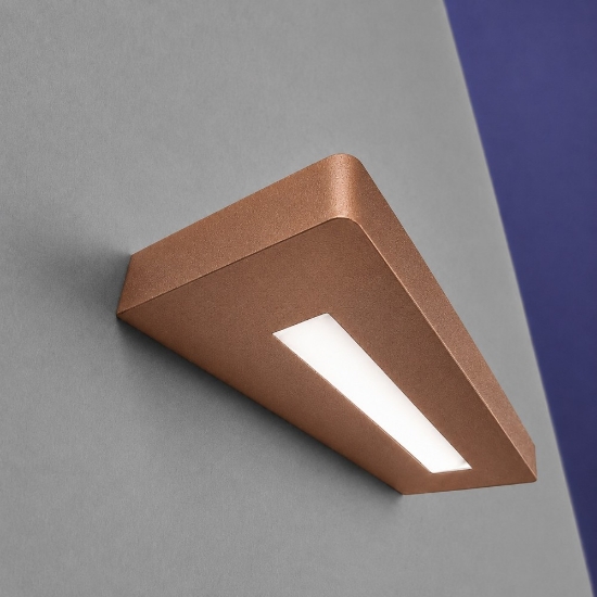 Applique moderna rame metacrilato bianco led 20w cct 3000k 4000k ip20 biemissione