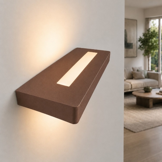 Applique moderna rame metacrilato bianco led 20w cct 3000k 4000k ip20 biemissione