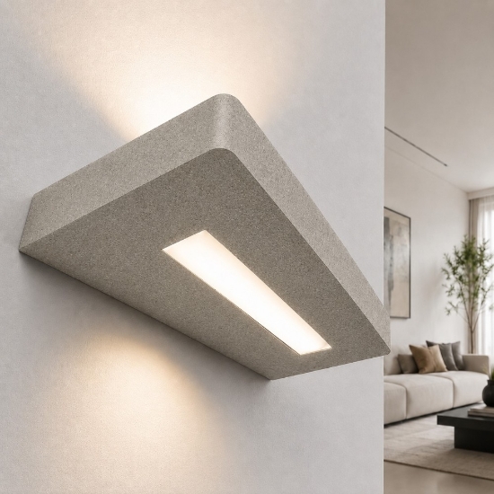 Applique led 28w cct 3000k 4000k 30 cm moderna effetto muro biemissione per interno