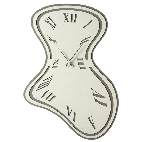Orologio moderno per parete cucina fango e avorio 48x70 cm