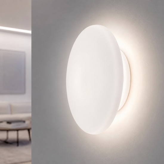Applique moderna vetro bianco led 30w 2700k dynamic stilnovo