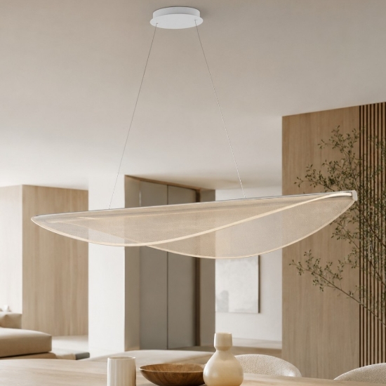 Lampadario moderno bianca doppia emissione led 3000k dimmerabile diphy stilnovo