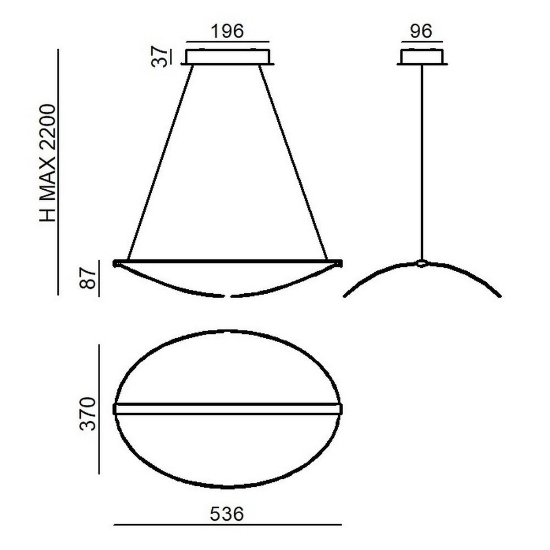 Lampadario moderno bianca doppia emissione led 3000k dimmerabile diphy stilnovo