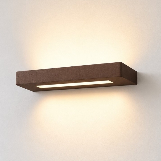 Applique led 28w cct 3000k 4000k 30 cm design moderna da parete ruggine