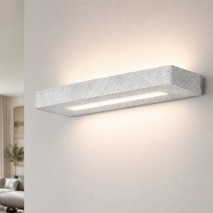 Applique led 28w cct 3000k 4000k moderna biemissione decoro foglia argento 30 cm