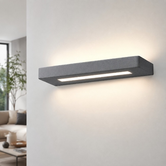 Applique led 28w cct 3000k 4000k 30 cm moderna grigio perla luce biemissione