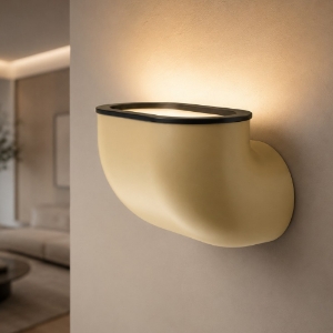 Gomito stilnovo applique caramello satinato led 26w 3000k dimmerabile