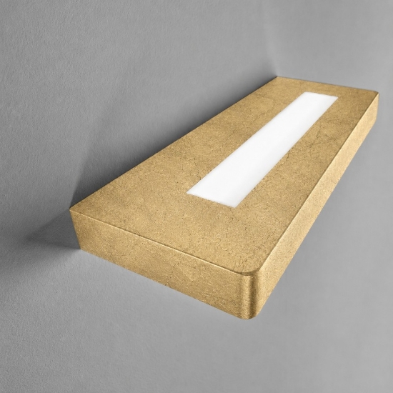 Applique led 28w cct 3000k 4000k moderna da parete decoro foglia oro luce biemissione