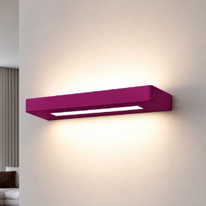 Applique led 28w cct 3000k 4000k moderna da parete magenta biemissione