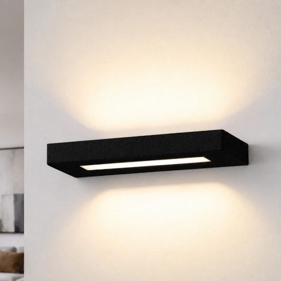 Applique led 28w cct 3000k 4000k design moderna nera luce biemissione