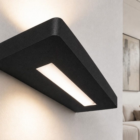 Applique led 28w cct 3000k 4000k design moderna nera luce biemissione