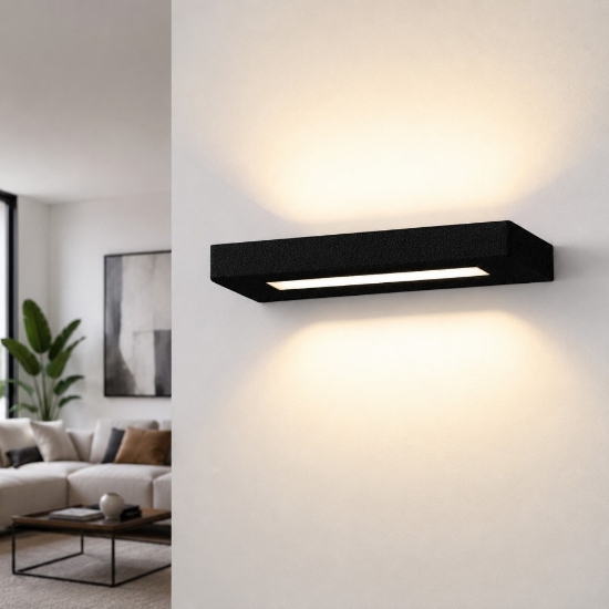 Applique led 28w cct 3000k 4000k design moderna nera luce biemissione