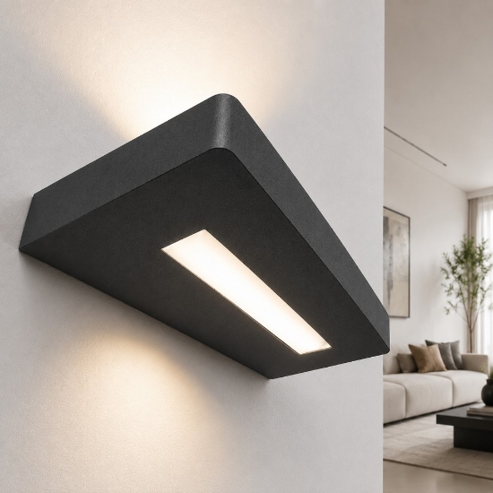 Applique antracite led 28w cct 3000k 4000k moderna biemissione per interno