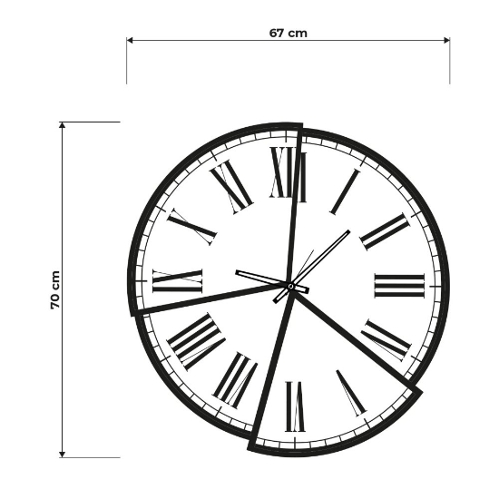 Orologio rotondo a parete design moderno effetto specchio rame 70cm