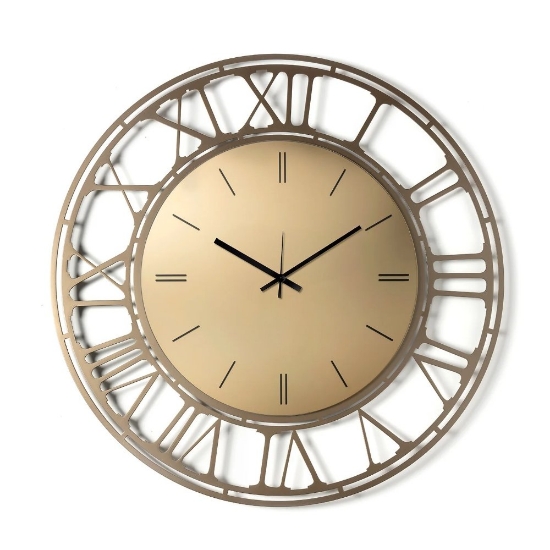 Orologio da parete moderno rotondo effetto ottone 70cm