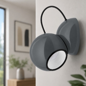 Applique moderna grigio trasparente led 11w 3000k gravitino stilnovo