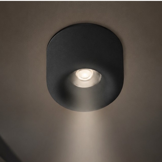 Faretto moderno da soffitto antracite tondo led 10w cct 3000k 4000k ip44